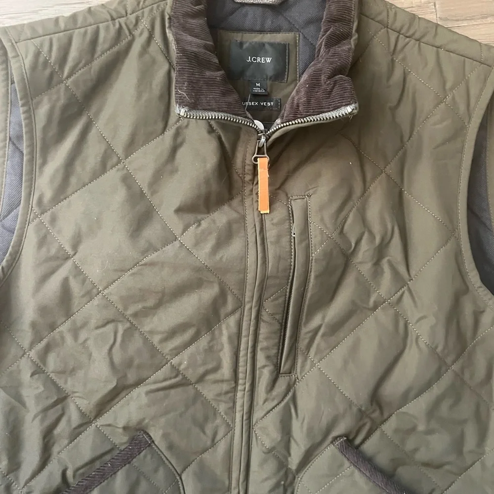 NWT J. Crew Men's Sussex Quilted Olive Green Vest